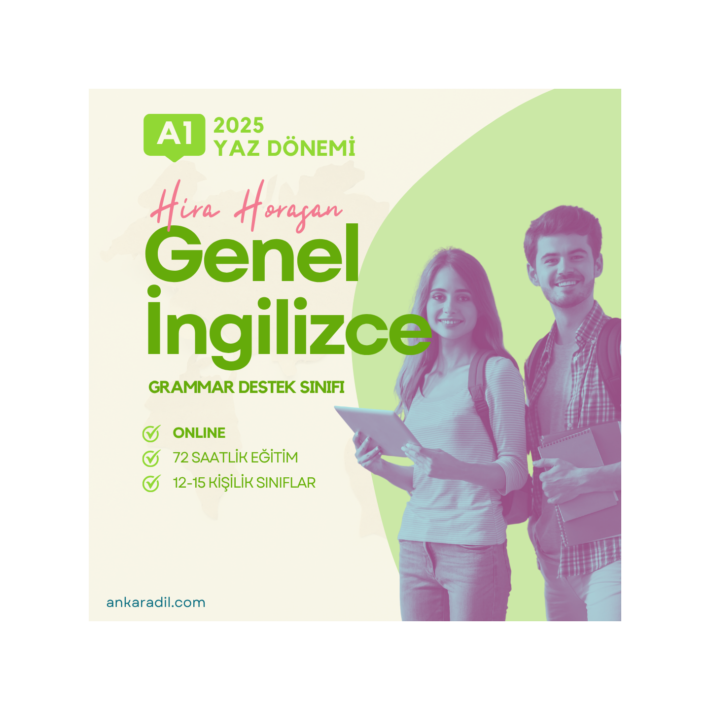 2025 Yaz A1 Seviye Genel İngilizce Dersi