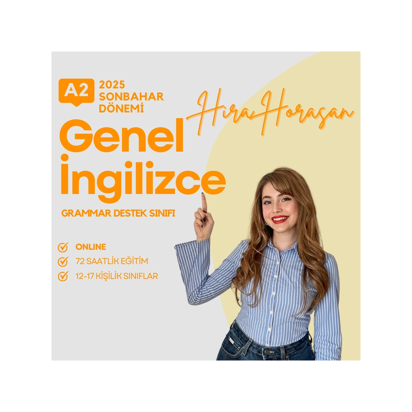 2025 Sonbahar A2 Seviye Genel İngilizce Dersi