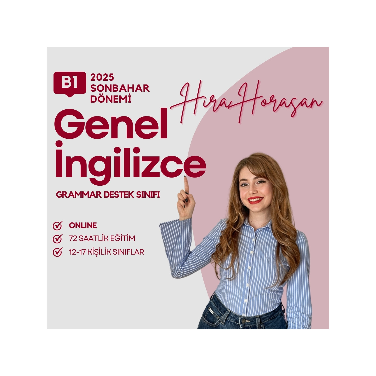 2025 Sonbahar B1 Seviye Genel İngilizce Dersi