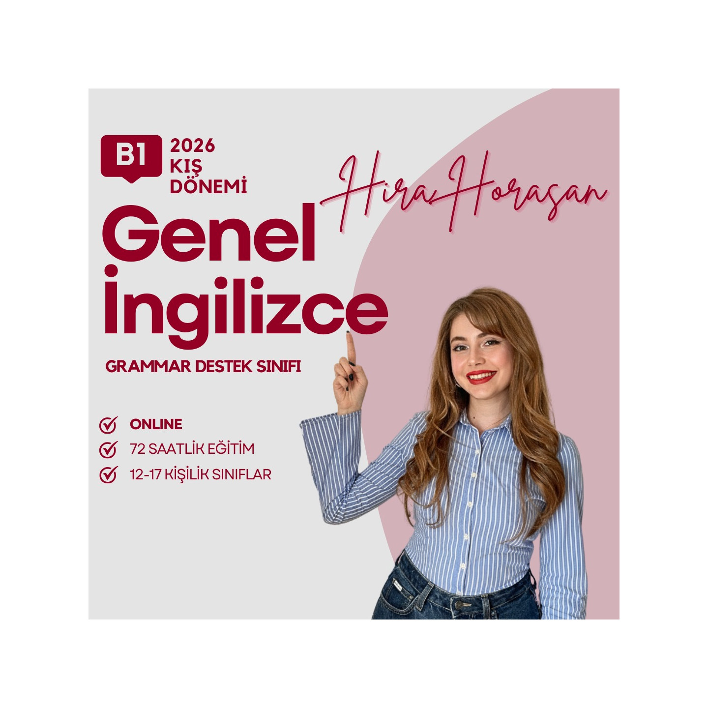 2026 Kış B1 Seviye Genel İngilizce Dersi