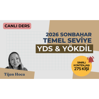 2026 Sonbahar Dönemi Temel Seviye Canlı YDS Dersi