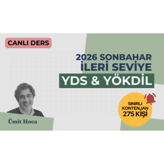 2026 Sonbahar Dönemi İleri Seviye Canlı YDS Dersi