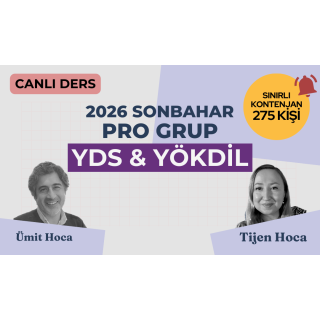 2026 Sonbahar Dönemi Pro Grup Canlı YDS Dersi