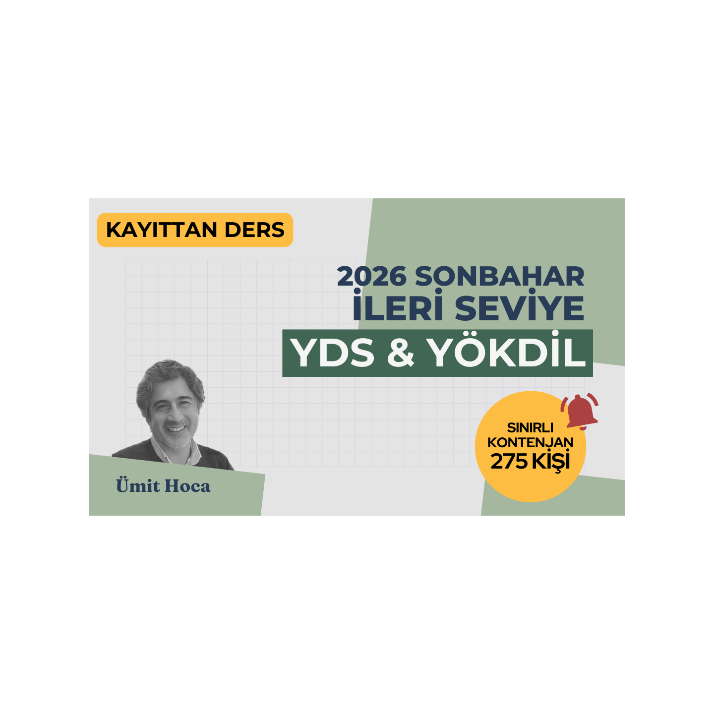 2026 Sonbahar Dönemi İleri Seviye Kayıttan YDS Dersi