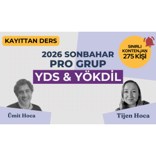 2026 Sonbahar Dönemi Pro Grup Kayıttan YDS Dersi
