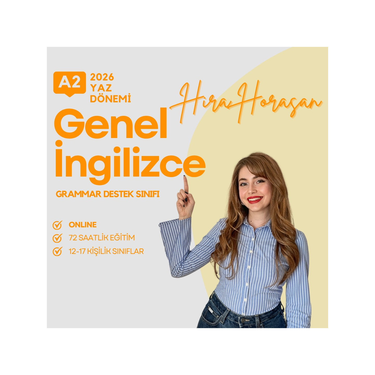 2026 Yaz A2 Seviye Genel İngilizce Dersi