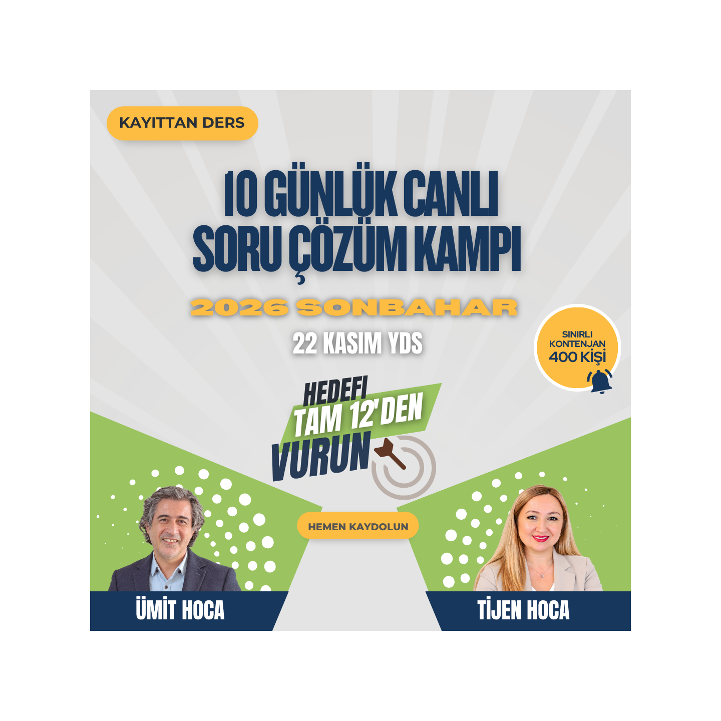 10 Günlük Kayıttan Soru Çözüm Kampı 2026 Sonbahar