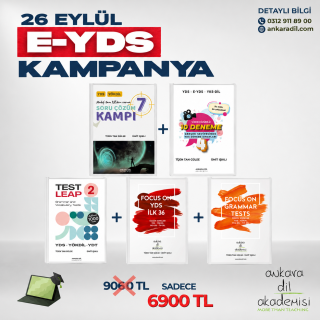 26 EYLÜL E-YDS KAMPANYASI (SORU ÇÖZÜM KAMPI 7 İLE)
