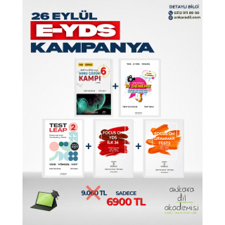 26 EYLÜL E-YDS KAMPANYASI (SORU ÇÖZÜM KAMPI 6 İLE)