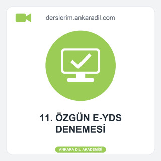 Video Çözümlü 11. E-YDS Denemesi