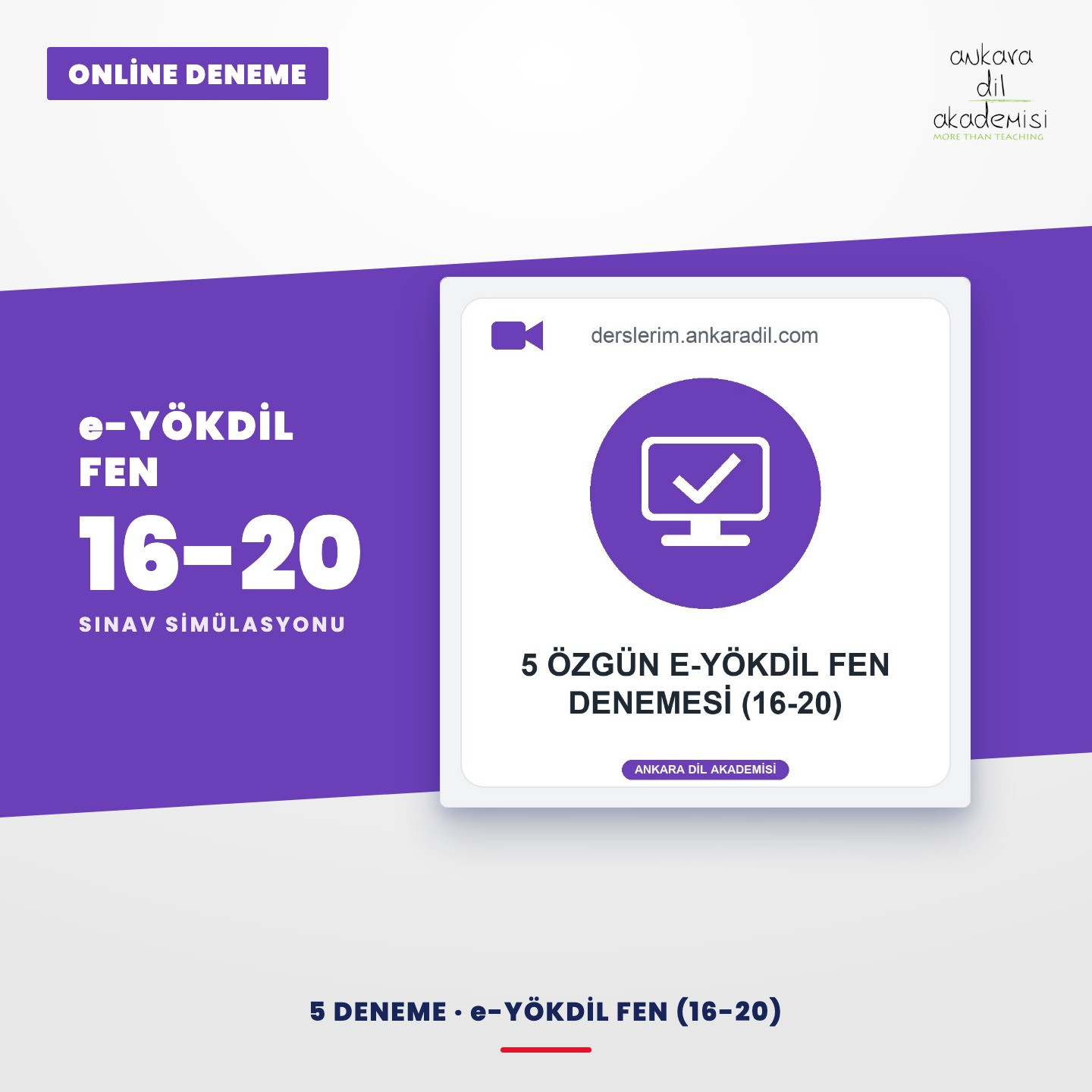 5 Özgün e-YÖKDİL Fen Denemesi (16-20)