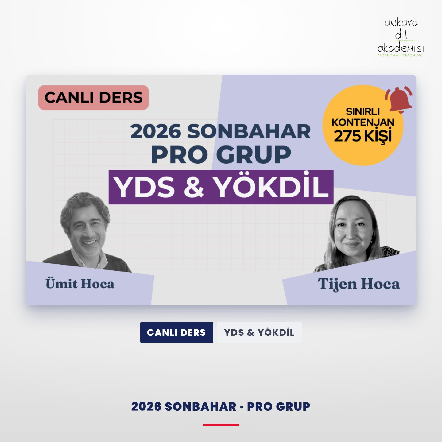 2026 Sonbahar Pro Grup Canlı YDS & YÖKDİL Dersi