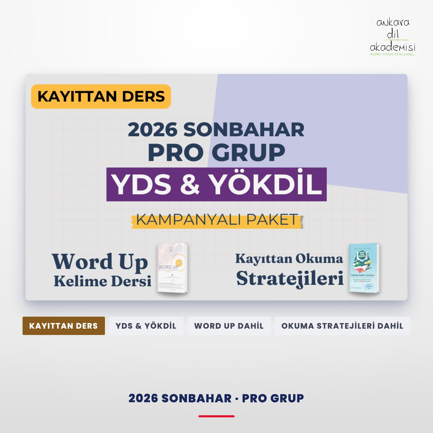 2026 Sonbahar Pro Grup Kayıttan YDS & YÖKDİL Dersi + Kayıttan Okuma Stratejileri + WORD UP